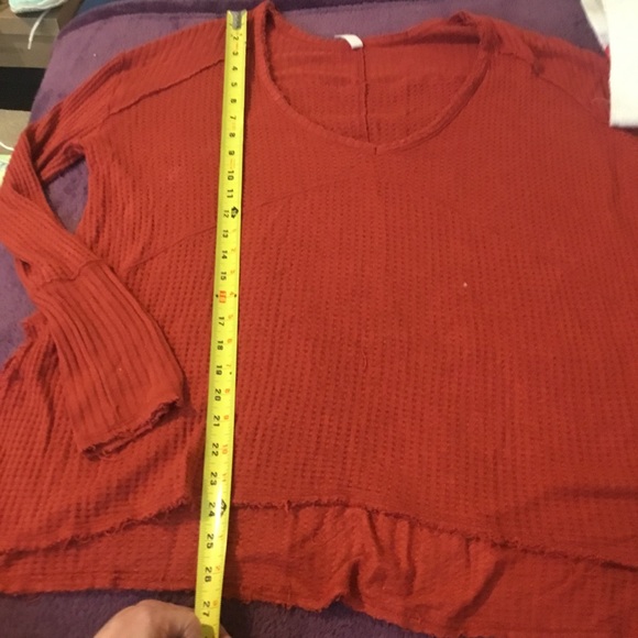 Free People Thermal Henley Waffle Long Sleeve Women’s Top - Picture 9 of 14